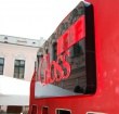 Вывеска для «Gloss cafe»,  черный и красный акрил, разноуровневые вставки, 800 х 500 мм