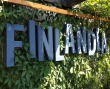 Буквы «Finlandia» со светодиодной подсветкой 1700 х 400 х 60 мм, ПВХ 4мм, джинсовая ткань